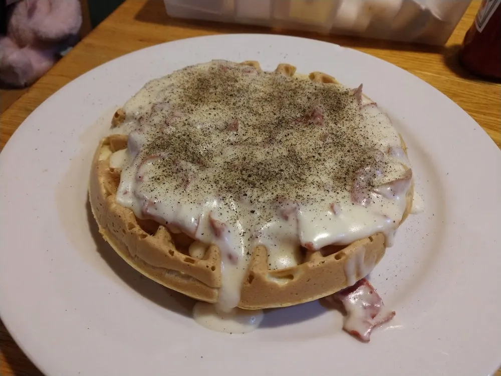 Creamed Chipped Beef on Waffle